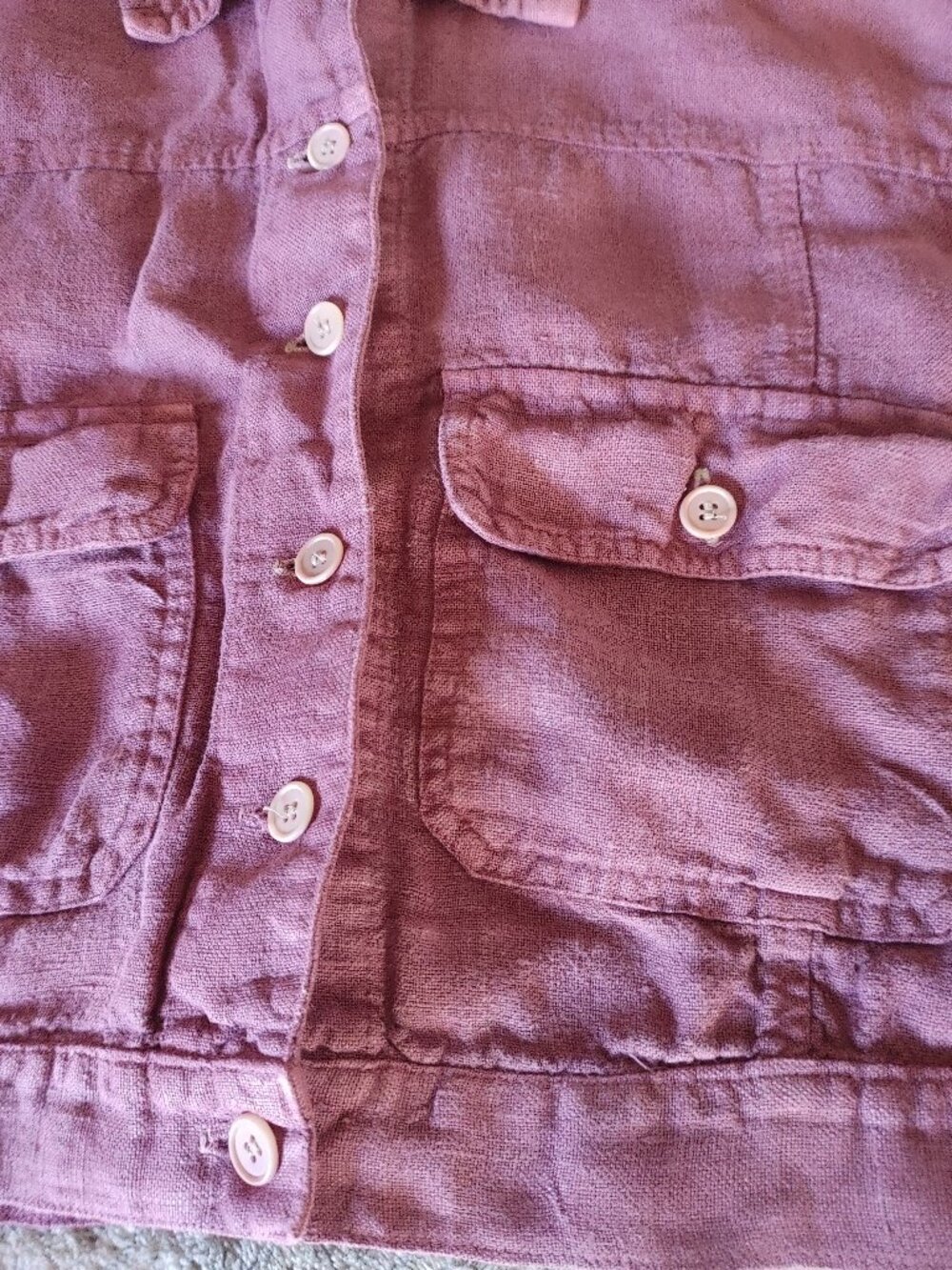 ✨ Vintage Raspberry Pink Linen Cropped Jacket ✨ - Picture 3 of 16
